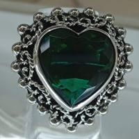 Anillo Plata Ley Corazón Zirconia Vintage Detalles Intrincados